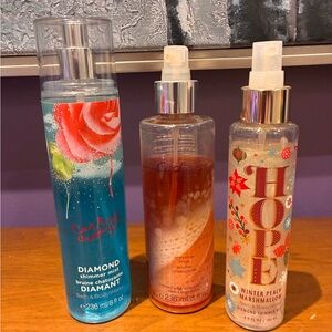 Bath & Body Works Shimmer Mist Set - Blue, Red, Orange